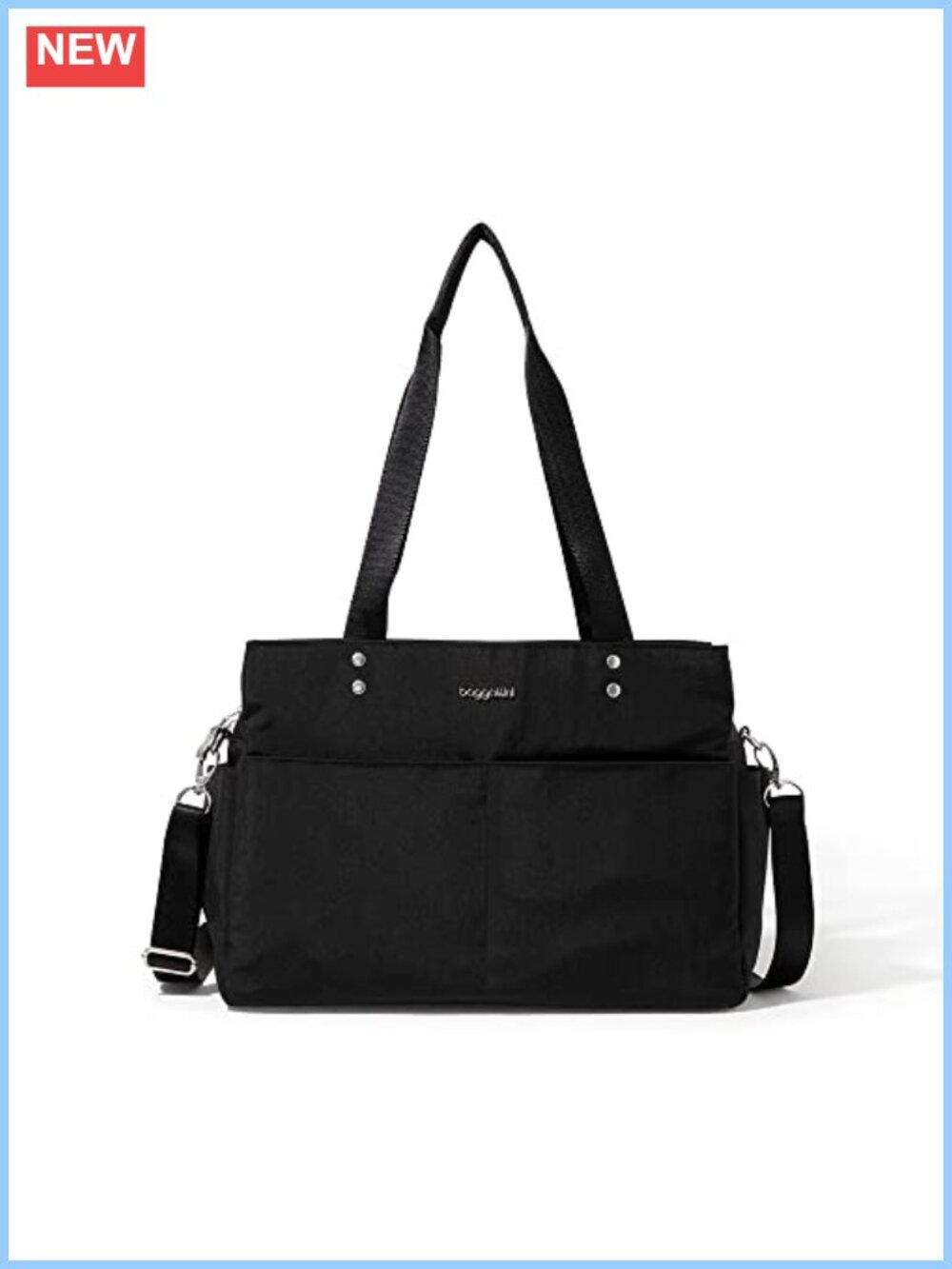 Lightweight Nylon Convertible Tote Crossbody Bag with Pockets